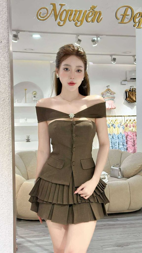 Set áo cúp choàng phối cv dập li (J52)