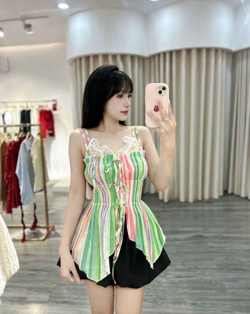 Set 2s áo ren xẻ tà kèm cv (c34)