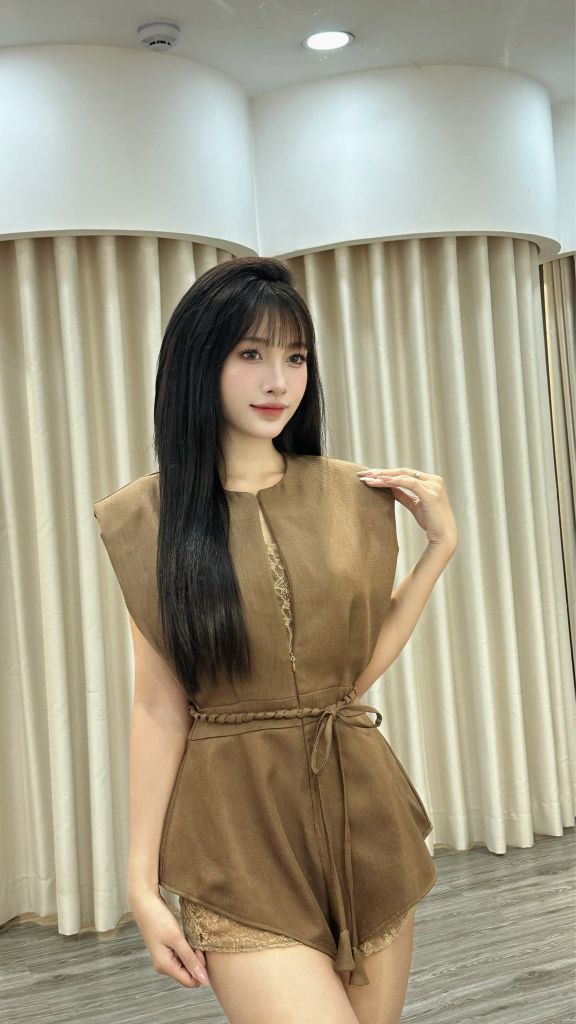 Jumb phối ren kèm dây thắt eo (E73)
