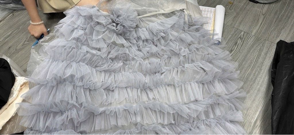 Đầm babydoll voan đính hoa (C29)