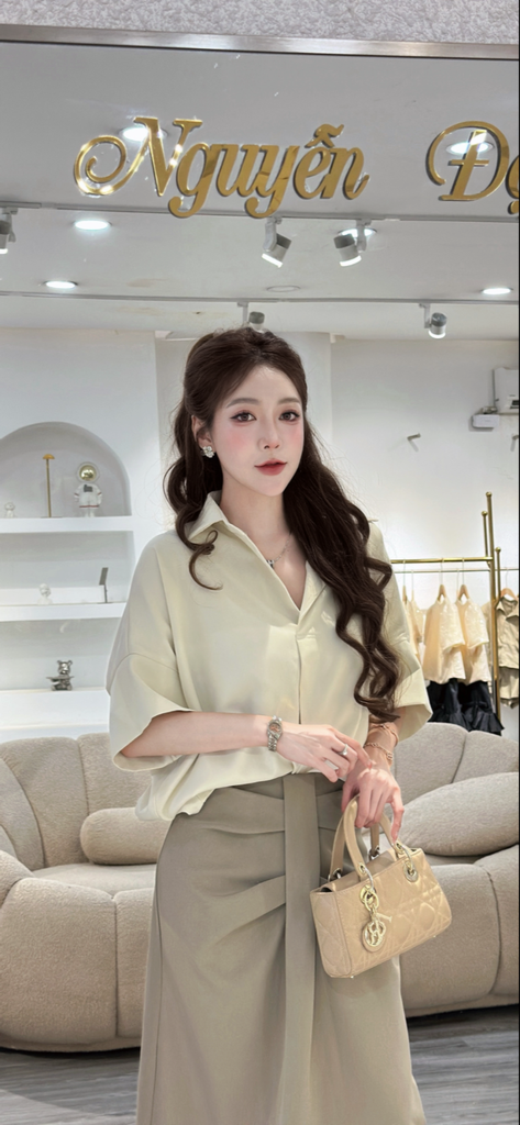 Áo kiểu tay lỡ form loose sang trọng (Q77)