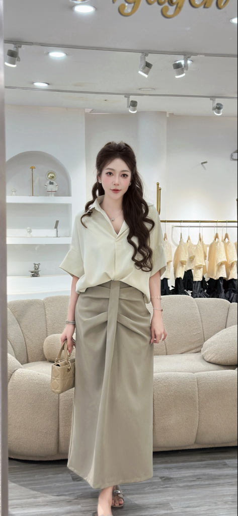 Áo kiểu tay lỡ form loose sang trọng (Q77)