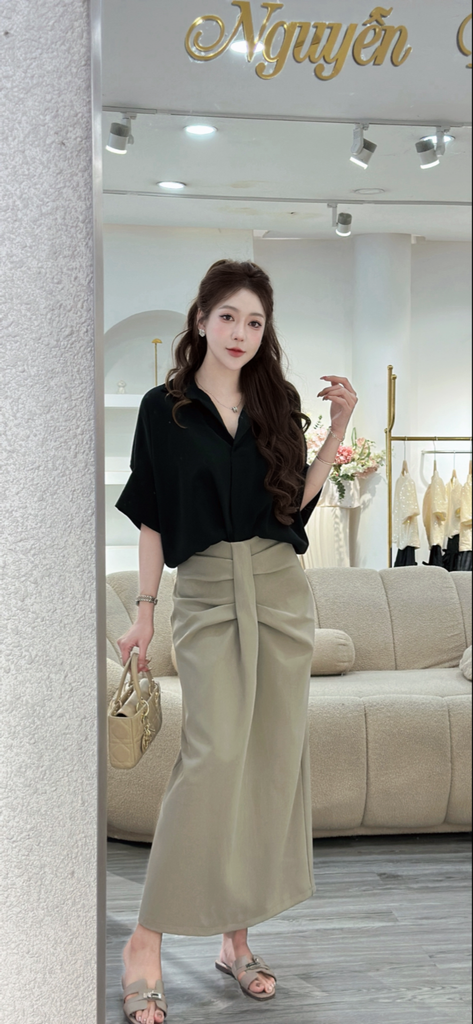 Áo kiểu tay lỡ form loose sang trọng (Q77)