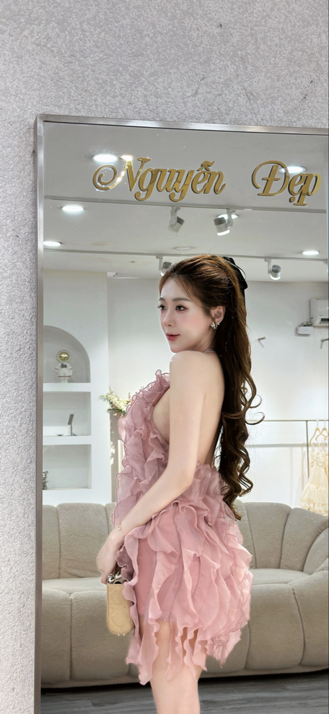 Đầm Hoa 3D Tầng Voan Dáng Xòe (R31)