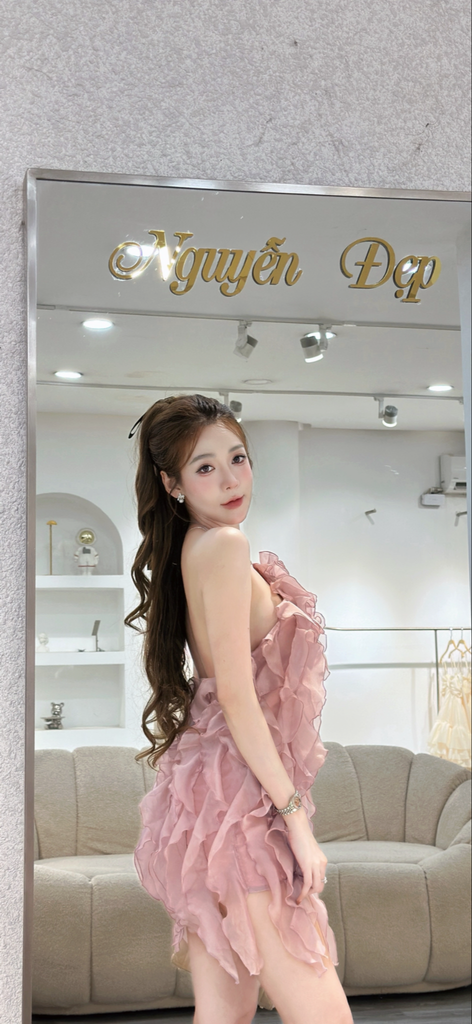Đầm Hoa 3D Tầng Voan Dáng Xòe (R31)