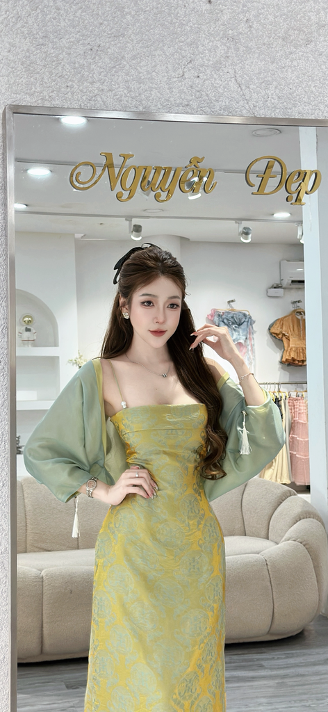 Đầm Hai Dây Kèm Choàng Voan (U71)