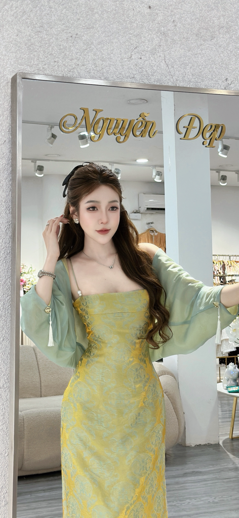 Đầm Hai Dây Kèm Choàng Voan (U71)