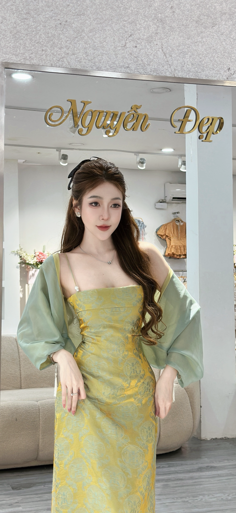 Đầm Hai Dây Kèm Choàng Voan (U71)