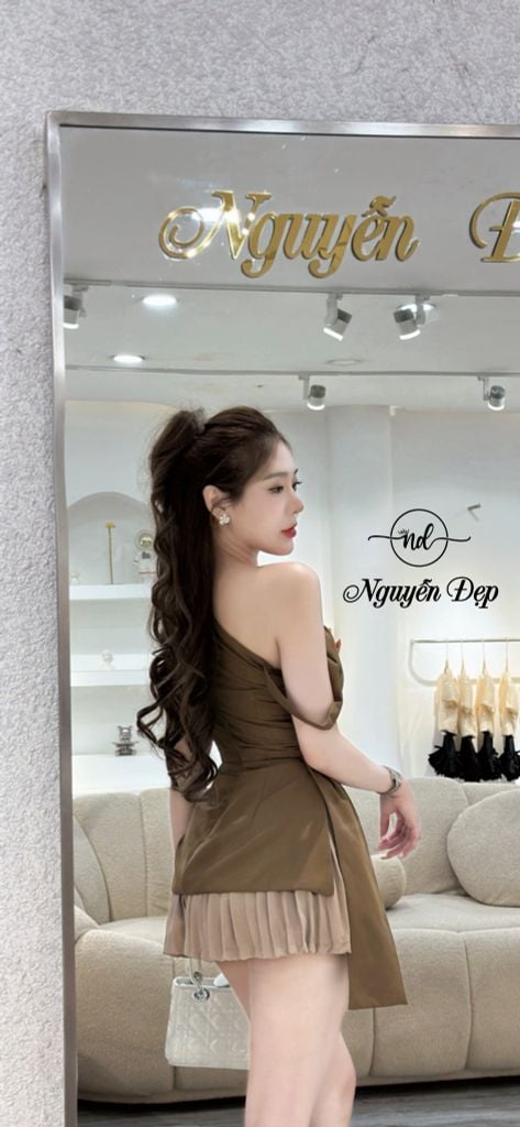Set Áo Rớt Vai Phối Cùng Chân Váy Dáng Chữ A (P04)