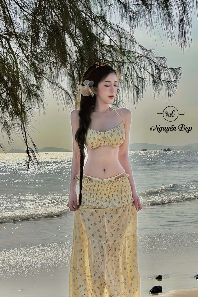 Set bikini hoa nhí 3 chi tiết (Q01)