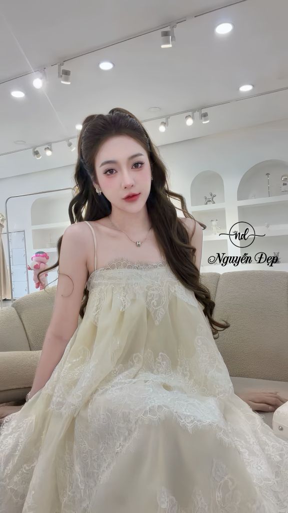 Set Áo Hai Dây Phối Cùng Chân Váy Dáng Dài Vải Tơ (Q10)