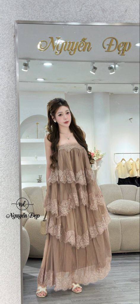 Set Áo Hai Dây Phối Cùng Chân Váy Dáng Dài Vải Tơ (Q10)