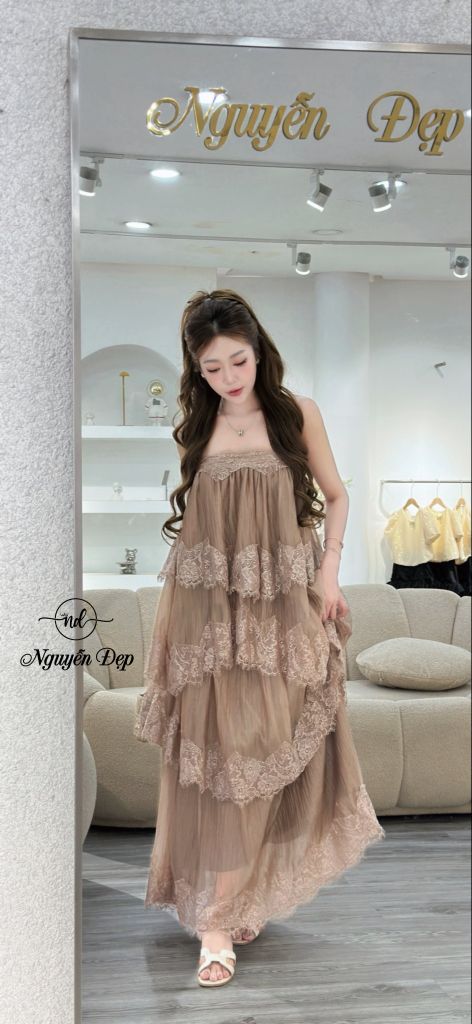 Set Áo Hai Dây Phối Cùng Chân Váy Dáng Dài Vải Tơ (Q10)