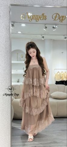 Set Áo Hai Dây Phối Cùng Chân Váy Dáng Dài Vải Tơ (Q10)
