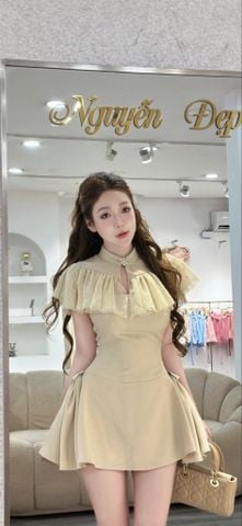 Đầm cúp ngực choàng phối ren (S35)