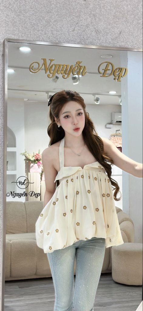 Áo bí hoạ tiết hoa (T99)