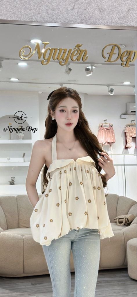 Áo bí hoạ tiết hoa (T99)