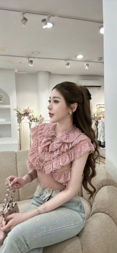 Áo Ren Phối Bèo Tầng Cổ Nhún (U72)
