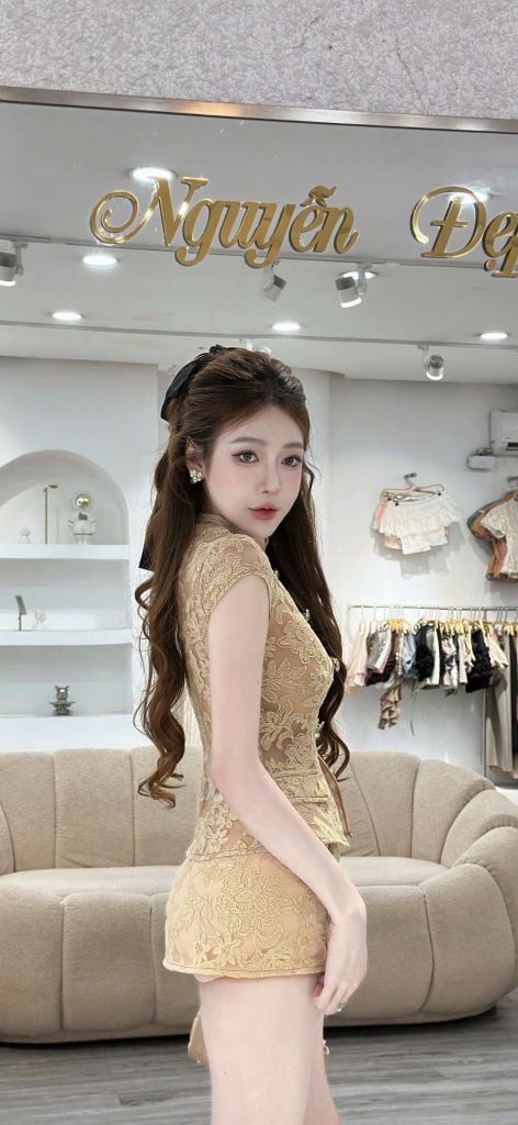 Set áo dáng peplum phối chân váy A (V67)