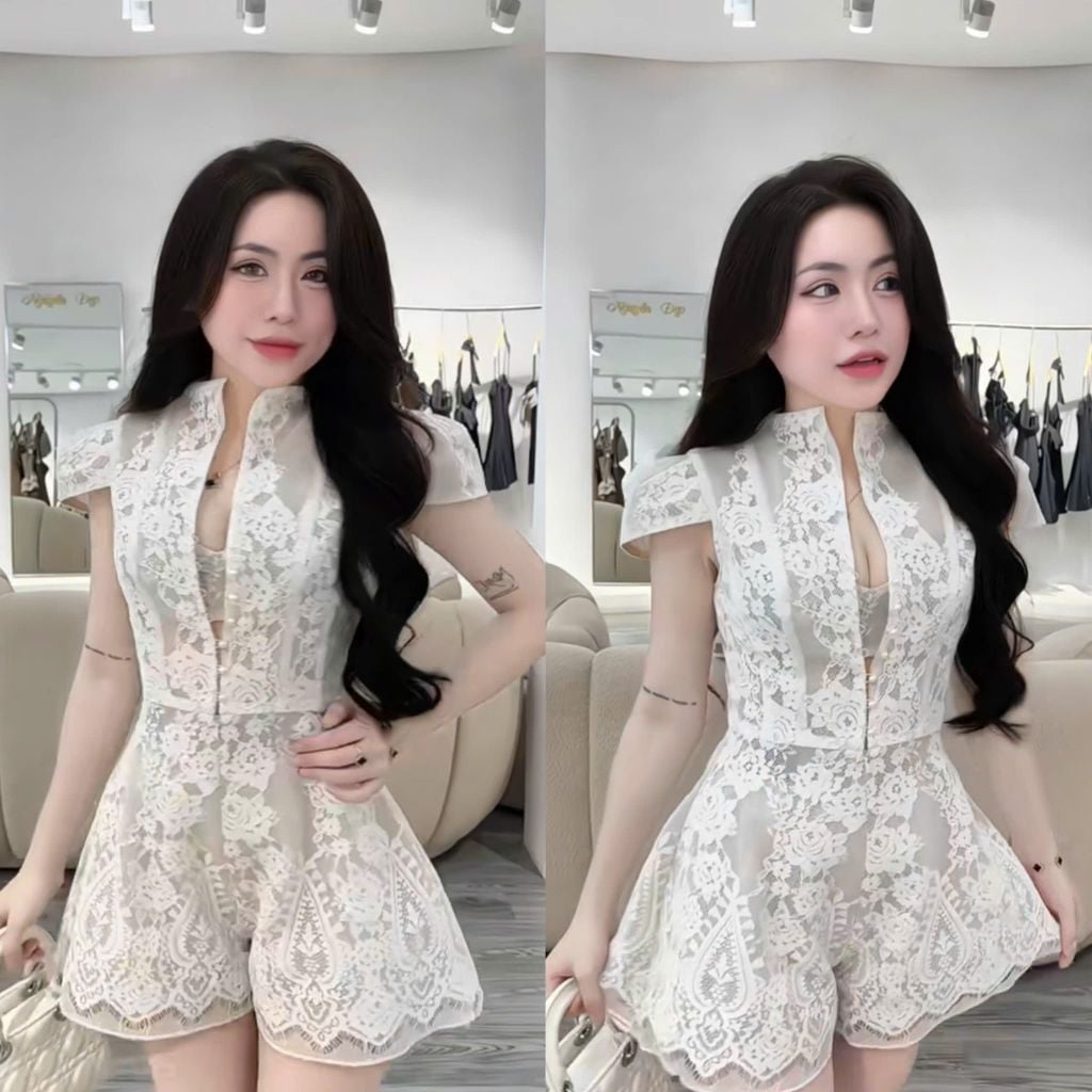 Jum Ren Hoa Hồng Trắng Phối Lưới Mềm (T16)