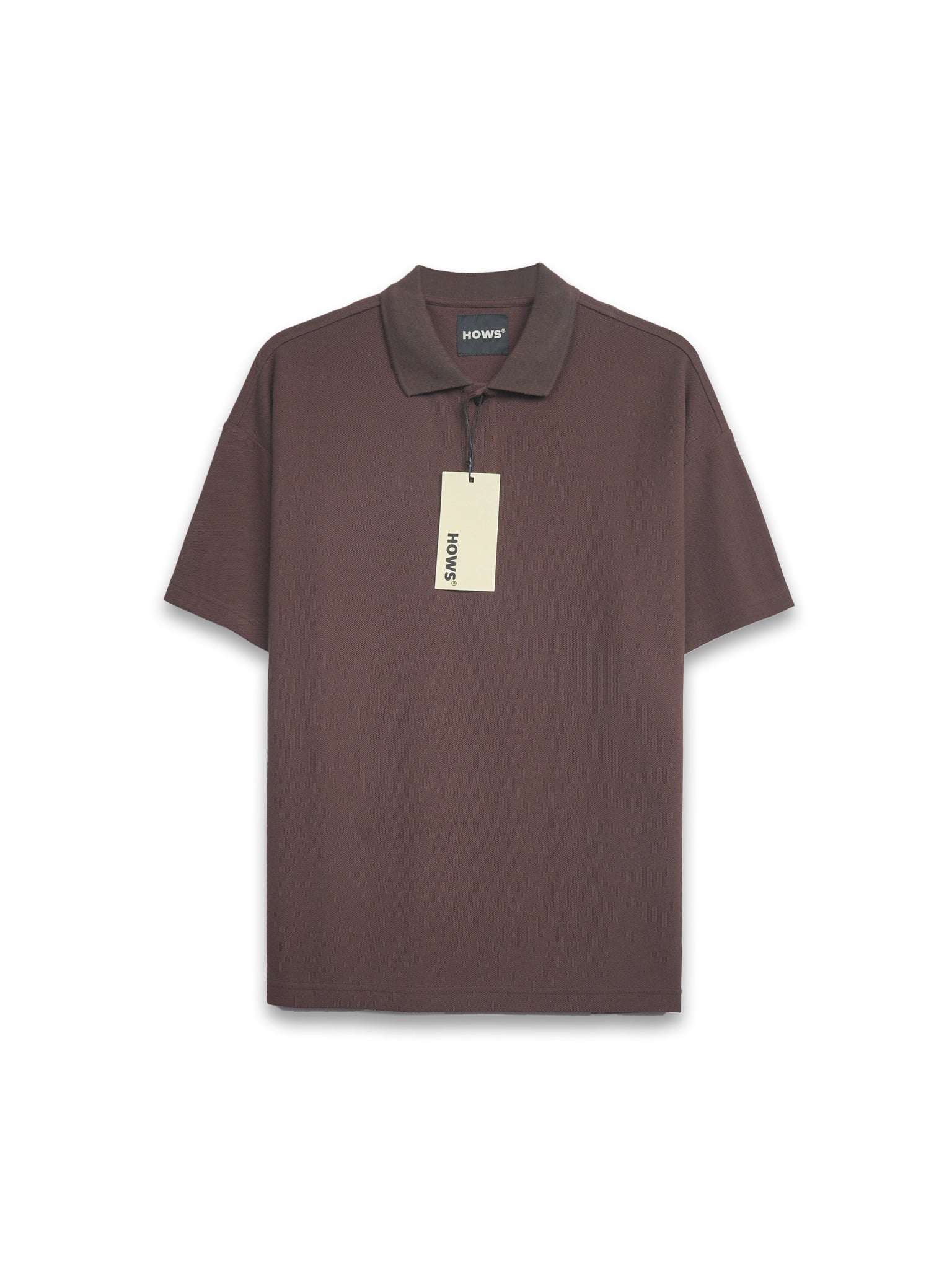  HOWS® POLO BASIC TEE / BROWN 
