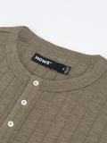  HOWS® FITTED LONG SLEEVE HENLEY T-SHIRT / MOSS 