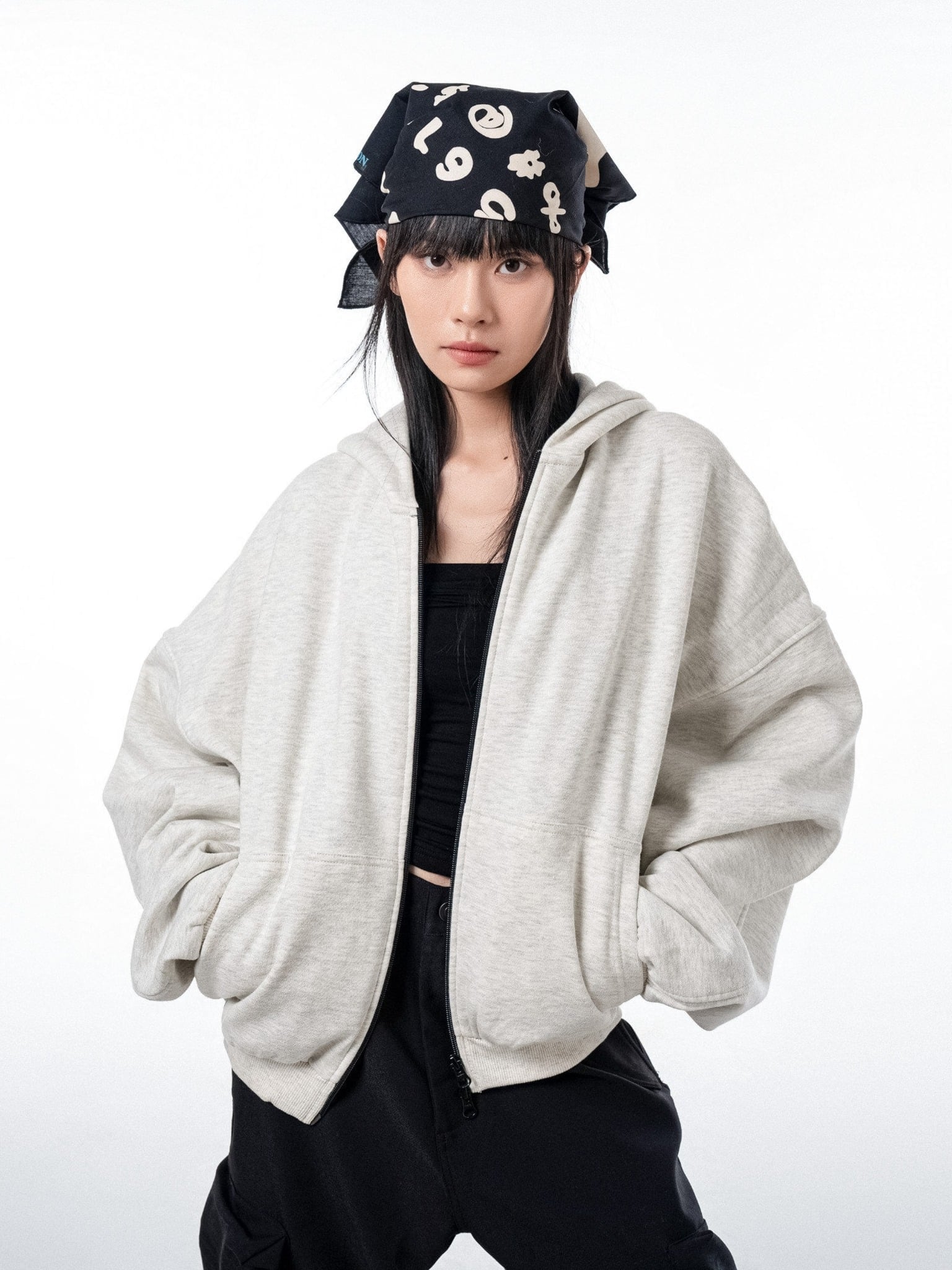 HOWS® HOODIE IN THE NIGHT / LIGHT GREY 