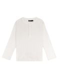  HOWS® FITTED LONG SLEEVE HENLEY T-SHIRT / CREAM 