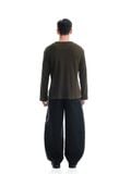  HOWS? WAFFLE LONG SLEEVE HENLEY / DARK MOSS 