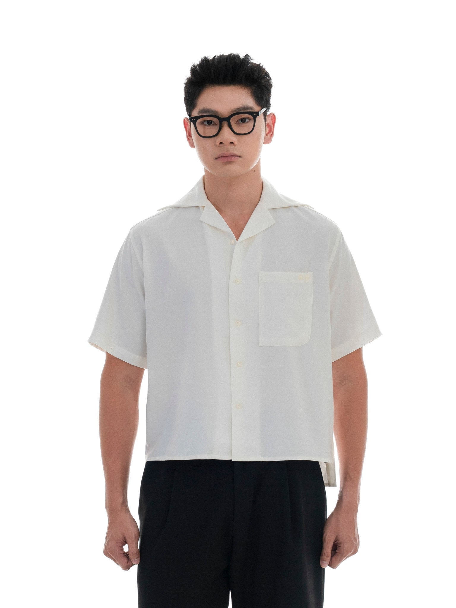  HOWS® LAYERED DETAIL BOXY SHIRT / WHITE 