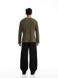  HOWS® WAFFLE LONG SLEEVE HENLEY / MOSS 