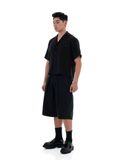  HOWS® LAYERED DETAIL BOXY SHIRT / BLACK 