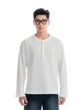  HOWS® WAFFLE LONG SLEEVE HENLEY / WHITE 