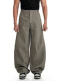  HOWS® STRIPED KHAKI PANTS / BLACK x WHITE 