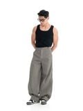  HOWS® STRIPED KHAKI PANTS / BLACK x WHITE 