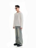  HOWS® FITTED LONG SLEEVE HENLEY T-SHIRT / CREAM 