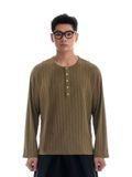  HOWS® FITTED LONG SLEEVE HENLEY T-SHIRT / MOSS 