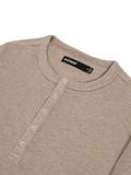  HOWS? WAFFLE LONG SLEEVE HENLEY / CAMEL 