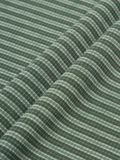  HOWS® STRIPED HENLEY LONG SLEEVE T-SHIRT / MOSS 