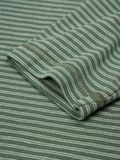  HOWS® STRIPED HENLEY LONG SLEEVE T-SHIRT / MOSS 