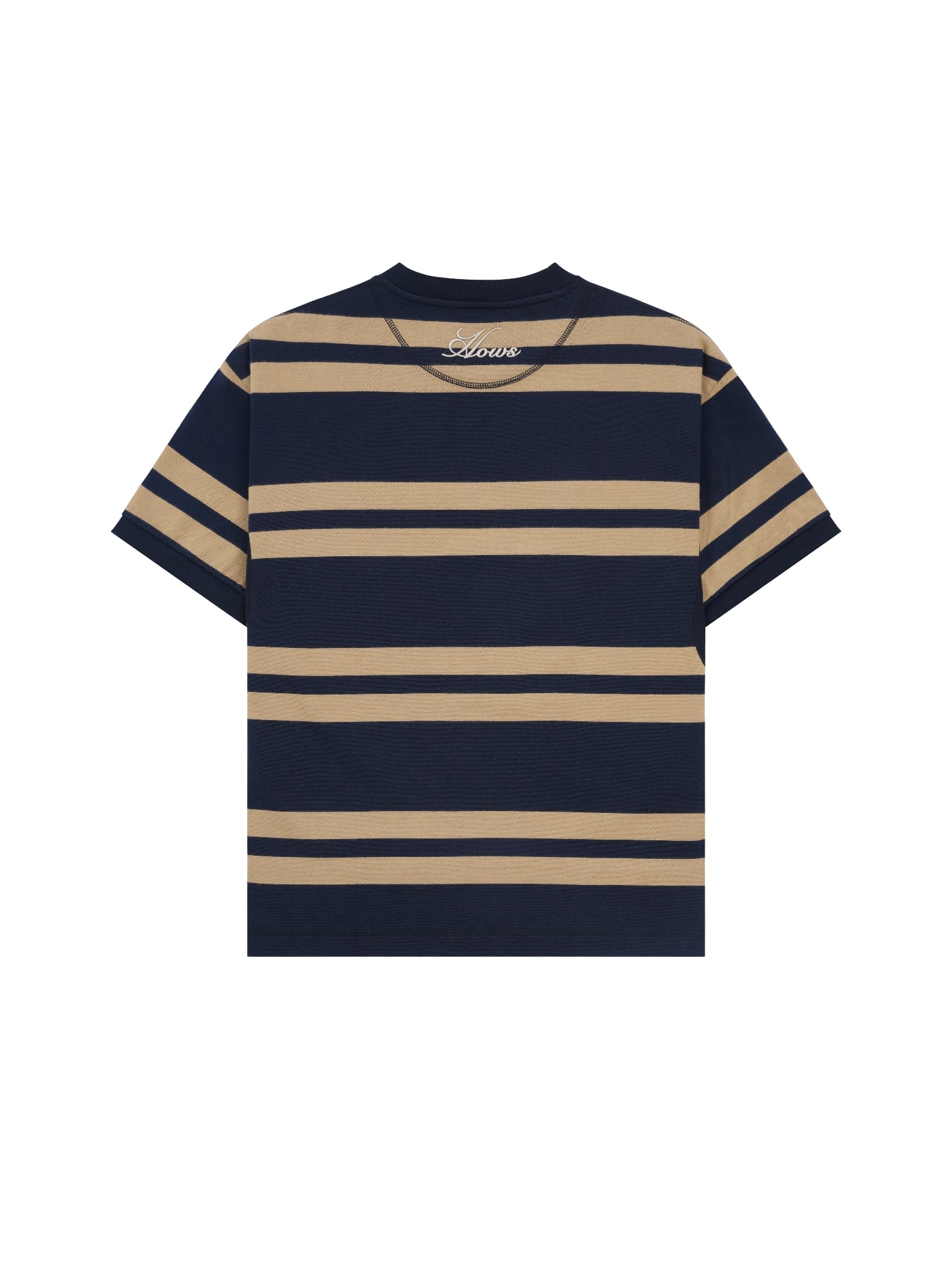  HOWS® NAVA STRIPED T-SHIRT / BROWN x NAVY 