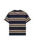  HOWS® NAVA STRIPED T-SHIRT / BROWN x NAVY 