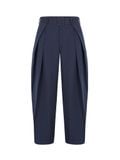  HOWS® SILENT STRUCTURE PLEATED PANTS WITH BELT / STRIPED NAVY 