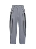  HOWS® SILENT STRUCTURE PLEATED PANTS WITH BELT / STRIPED GREY 