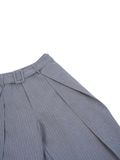  HOWS® SILENT STRUCTURE PLEATED PANTS WITH BELT / STRIPED GREY 
