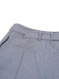  HOWS® SILENT STRUCTURE PLEATED PANTS WITH BELT / STRIPED GREY 