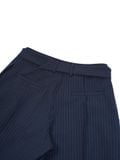  HOWS® SILENT STRUCTURE PLEATED PANTS WITH BELT / STRIPED NAVY 