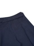  HOWS® SILENT STRUCTURE PLEATED PANTS WITH BELT / STRIPED NAVY 