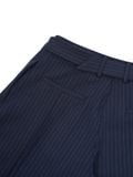  HOWS® SILENT STRUCTURE PLEATED PANTS WITH BELT / STRIPED NAVY 