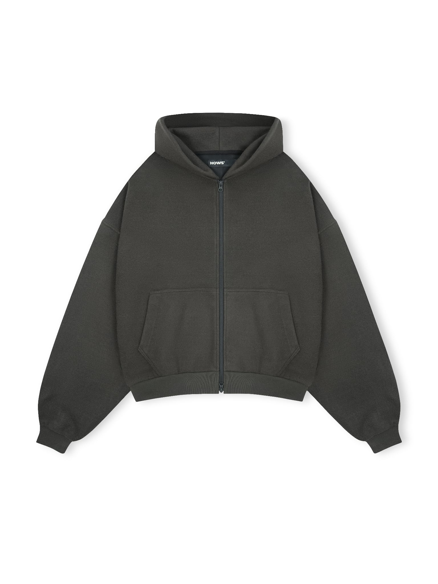  HOWS? HOODIE MELTON WOOL / MOSS 